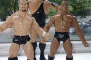 Westlers The Rock, Stone Cold and Big Show
