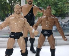 Westlers The Rock, Stone Cold and Big Show