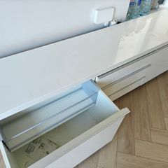 White gloss TV unit with drawers