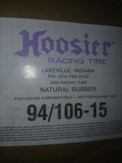 NEW Hoosier racing inner tube size 94/106-15 natural rubber