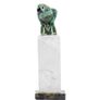 Handcrafted Serpentine Macaw Sculpture: Crystal Stone Bird Figurine Image 2