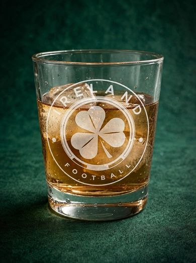 Ireland Football Laser-Engraved Whiskey Tumbler
