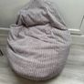 Big Bertha Cord high back bean bag and footstool (mink) Image 2