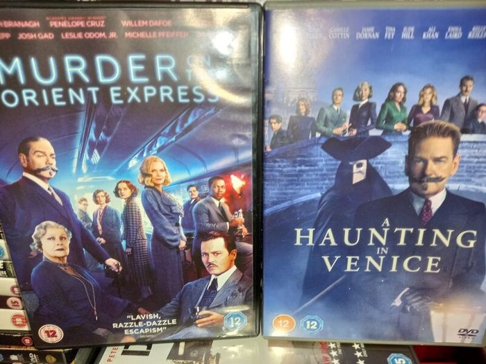A Haunting in Venice & Murder on the Orient Express Dvd Bundle Kenneth Branagh Hercule Poirot Mystery Thriller Movies