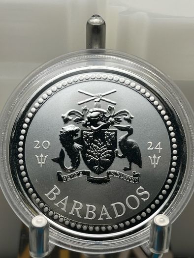 1oz Fine 9999 Silver Bullion Trident 2024 Coin.