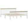 Bed Frame White Solid Pinewood 150 x 200 cm Image 2