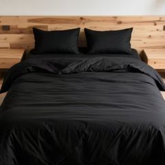 Superking Black Bed Linen Set Zip Close