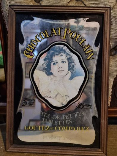 Vintage Chocolat Poulain mirror
