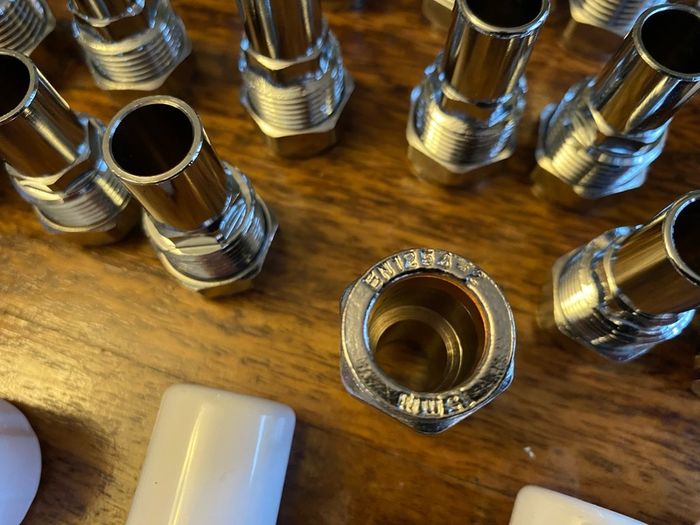 New EPH Radiator 15mm Lock shield Valves & Fittings