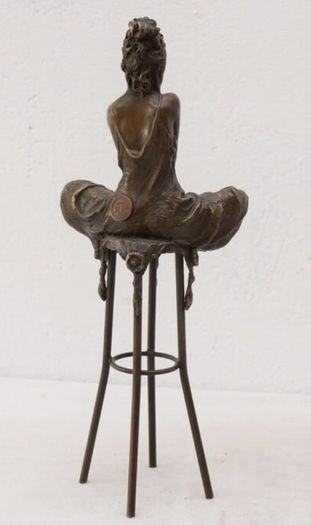 Woman On A Stool - Bronze (Signed)