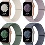 4 Pack Stretchy Nylon Strap Compatible with Apple Watch Straps 38mm 40mm 41mm 42mm(series 11 10), Adjustable Sport Elastic Bands for iWatch Series 11/10/9/8/7/6/5/4/3/2/1/Ultra3/2/1/SE3 Image 4