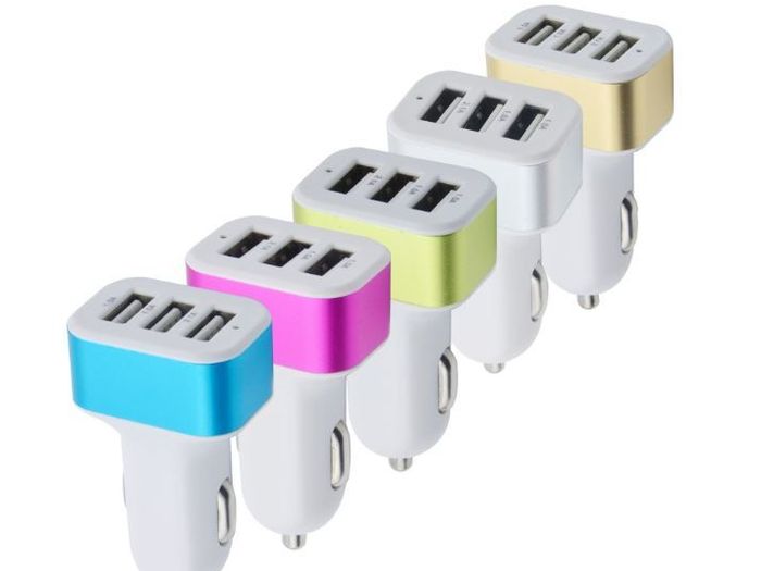 USB Fast Charger Car Plug 3 USB Port