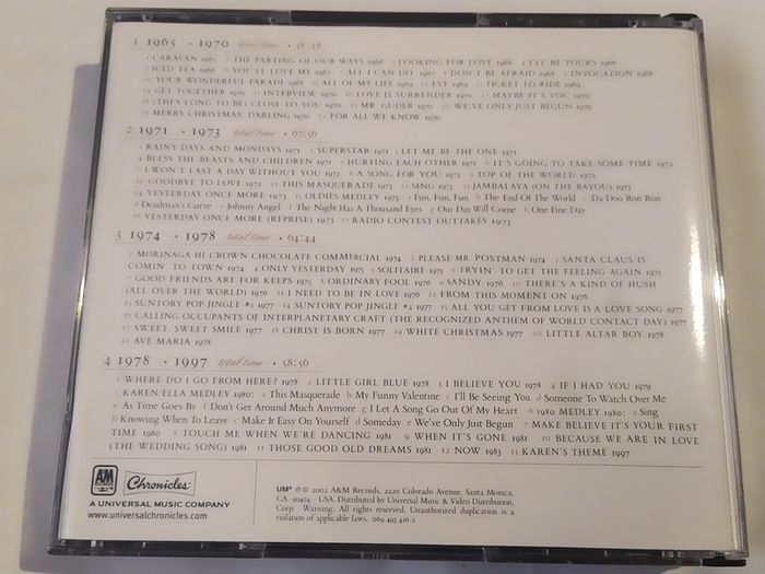 As New The Ultimate Carpenters 4 disc Cd Boxset