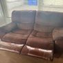 brown 2 seater recliner Image 6