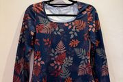 Navy Autumnal Style Top Size S!