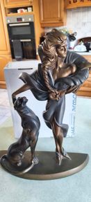 Vintage ALEXANDER DANEL Sculpture Art Deco Feline Mystique Austin Cheetah Woman