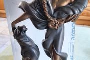Vintage ALEXANDER DANEL Sculpture Art Deco Feline Mystique Austin Cheetah Woman