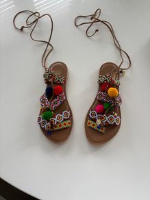River Island boho beaded strappy sandals