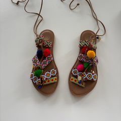 River Island boho beaded strappy sandals