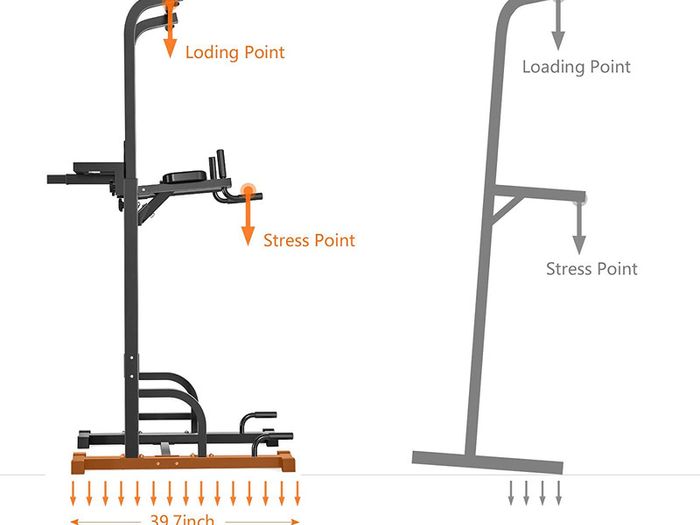 _Power Tower Dip Station Pull Up Bar for Home Gym Strength Training Equipment Load capacity up to 200 kg.
