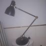 Tall Vintage Angle Pause Enamel and Chrome Lamp > 40 inches. Image 3