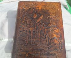 Vintage Faux Leather Wooden Cigar Box