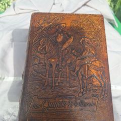 Vintage Faux Leather Wooden Cigar Box
