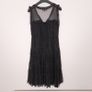 Miss June Black Floral Lace & Sheer Polka Dot Mesh Tiered Sleeveless Midi Dress 12UK/40EU Image 9