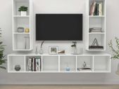 Wall-mounted TV Cabinets 4 pcs High Gloss White Chipboard