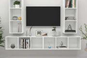 Wall-mounted TV Cabinets 4 pcs High Gloss White Chipboard