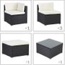 _Poly Rattan XL Lounge Set with Thick Cushions and Pillows Garden Lounge Garden Furniture Set, Black & Cream Image 5
