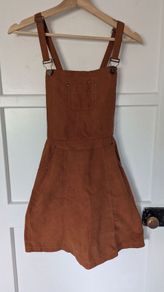 Faux suede pinafore