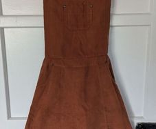 Faux suede pinafore