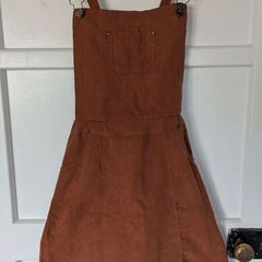 Faux suede pinafore