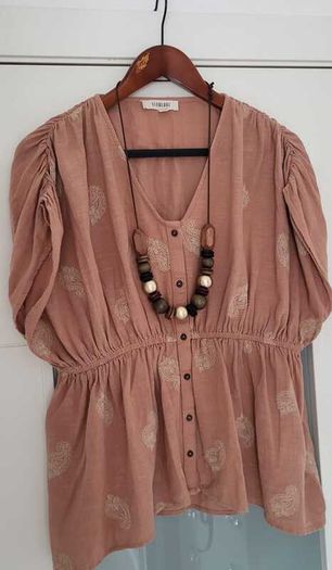 SLOWLOVE blush boho top Sz L (Fit 10-12UK) - 89 (New)