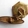Vintage Trefoil Cufflinks: Reverse Carved Lucite, Gilded Copper Image 7