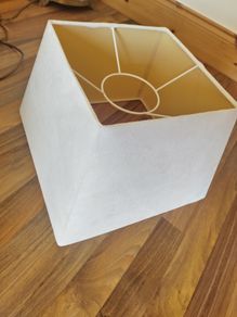 Cream faux suede lamp shade