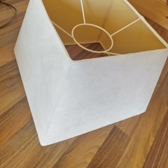 Cream faux suede lamp shade