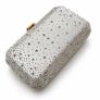 Silver Satin Rhinestone Clutch Bag Wedding or Party Image 10