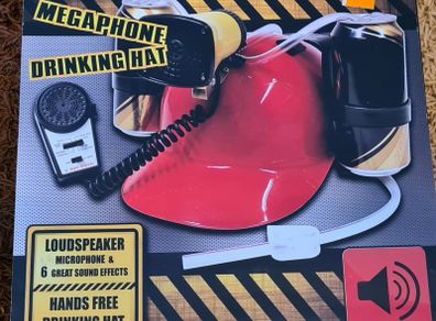 Megaphone drinking hat with microphone