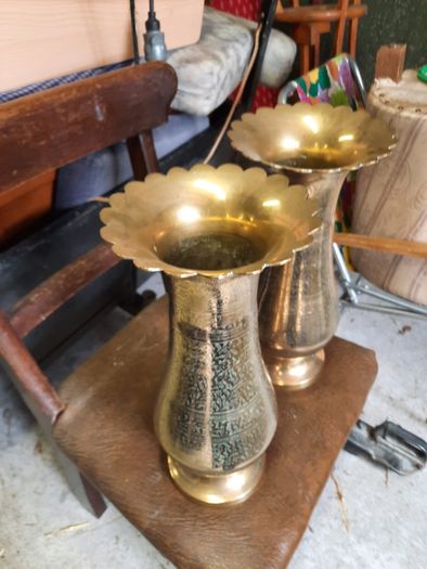 Large brass vases