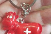 Swiss cow keyring