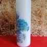 Birthday mothers day decorative summer brand new gift pillar candle blue hydrangea flowers Image 2