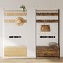 Shoe Rack with Bench Coat Hooks Top Shelf Hall Tree Image 8