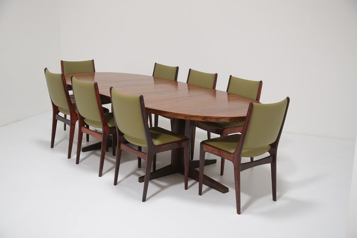 Set of 8 Vintage Danish Rosewood Dining Chairs by Johannes Andersen for Uldum Mobelfabrik, 1960s