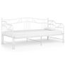 Pull-out Sofa Bed Frame White Metal 90x200 cm Image 3