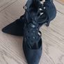 Black faux-suede low heel shoe Image 2