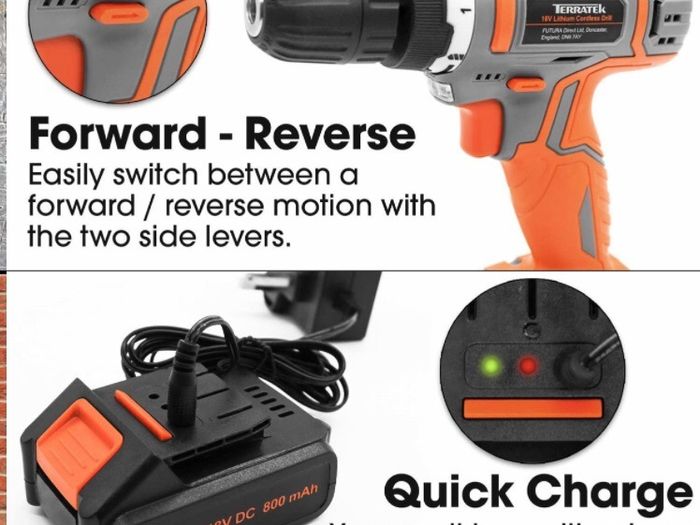 13Pc Cordless Drill Driver 18V/20V-Max Lithium-Ion, Electric Screwdriver, Accessory Kit, LED Work Light, Quick Change Battery & Charger Included