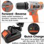 13Pc Cordless Drill Driver 18V/20V-Max Lithium-Ion, Electric Screwdriver, Accessory Kit, LED Work Light, Quick Change Battery & Charger Included Image 5