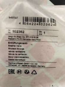 PCV Valve Mercedes M271